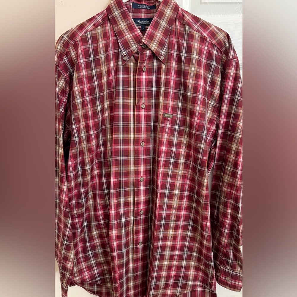 Faconnable Multicolored 100% Cotton Men’s L  Long Sleeve Button Down‎ Shirt